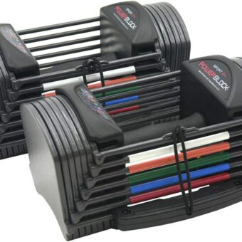 PowerBlock Sport 24 Adjustable Dumbbells, Sold in Pairs, 3-24 lb. Dumbbells, Durable Steel Build, Innovative At Home Workout Equipment, All-in-One Exercise Dumbbells, Strength...