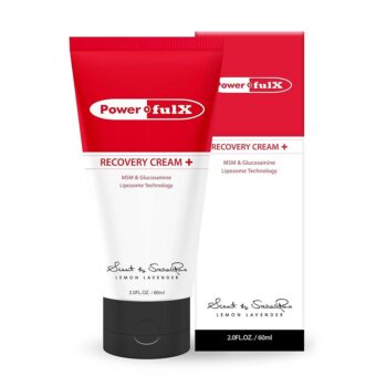 Powerful-X Recovery Cream + Athlete Sports Lotion | Muscle Recovery, Extra Strength, Soothing Sore Muscle Therapy (60ml)
