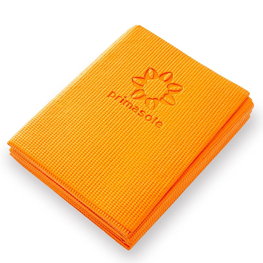 Primasole Folding Yoga Travel Pilates Mat Foldable Easy to Carry to Class Beach Park Tear-resistant Travel Picnics 4mm Thick 9 Colors