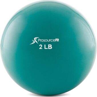 ProsourceFit Weighted Toning Exercise Balls for Pilates, Yoga, Strength Training and Physical Therapy, 2 lb to 8 lb, Color Coded