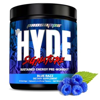 PROSUPPS Mr. Hyde Signature Pre Workout with Creatine, Beta Alanine, TeaCrine and Caffeine for Sustained Energy, Focus Pumps - Pre-Workout Energy Drink Men Women (Blue Razz, 30...