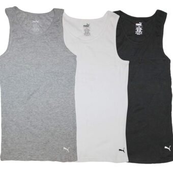 PUMA Men's 3 Pack Ribbed Tank Tops