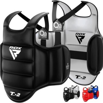 RDX Boxing Body Protector Reversible, Kickboxing MMA Muay Thai Chest Guard, Sparring Training Heavy Punching, Adjustable Shield, Martial Arts Upper Belly Protection Pad,...