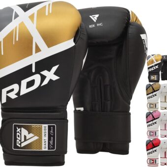 RDX Boxing Gloves EGO, Sparring Muay Thai Kickboxing MMA Heavy Training Mitts, Maya Hide Leather, Ventilated, Long Support, Punching Bag Workout Pads, Men Women Adult 8 10 12 14...