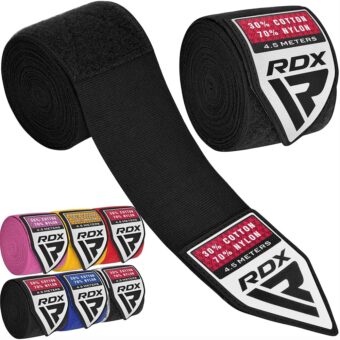 RDX Boxing Hand Wraps Inner Gloves, 180 Inch 4.5m Elasticated Thumb Loop Bandages, Mexican Style Under Mitts Wrist Wrap Protection Muay Thai MMA Kickboxing Martial Arts Punching...