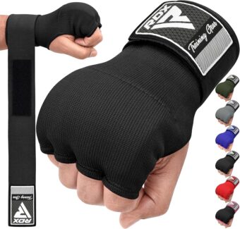 RDX Gel Boxing Hand Wraps Inner Gloves Men Women, Quick 75cm Long Wrist Straps, Elasticated Padded Fist Under Mitts Protection, Muay Thai MMA Kickboxing Martial Arts Punching...