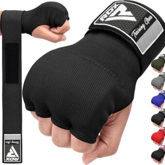 RDX Gel Boxing Hand Wraps Inner Gloves Men Women, Quick 75cm Long Wrist Straps, Elasticated Padded Fist Under Mitts Protection, Muay Thai MMA Kickboxing Martial Arts Punching...