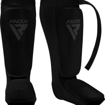 RDX Shin Guards Kickboxing Muay Thai, SATRA Approved, MMA Leg Instep Protection Pads, Sparring Training Martial Arts Boxing, Elasticated Padded Protector, Karate BJJ Taekwondo...