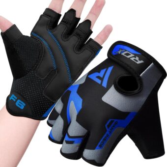 RDX Weight Lifting Gloves Gym Fitness Workout, Anti Slip Padded Palm Elasticated Strength Training Equipment Men Women Half Finger Exercise Bodybuilding Calisthenics Cycling...