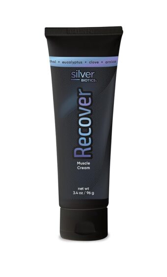 Recover Muscle Cream | 20 ppm Patented Silver Solution | Arnica | Jojoba Oil | Camphor | Vitamin E | Silver Strong | 3.4 Oz