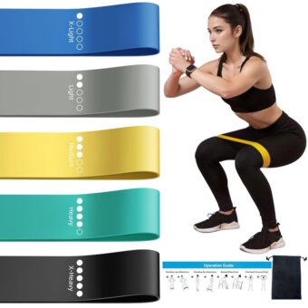 Resistance Loop Exercise Bands for Home Fitness, Yoga Pilates, Stretching, Strength Training, and Physical Therapy - Elastic Workout Bands Set, Ideal for Women & Men