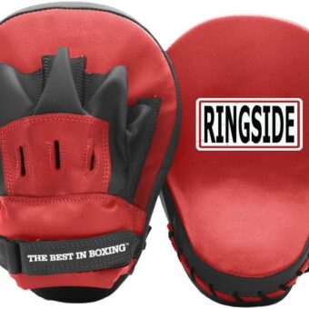 Ringside Curved Boxing MMA Punch Mitts (Pair) Red, 10.5"