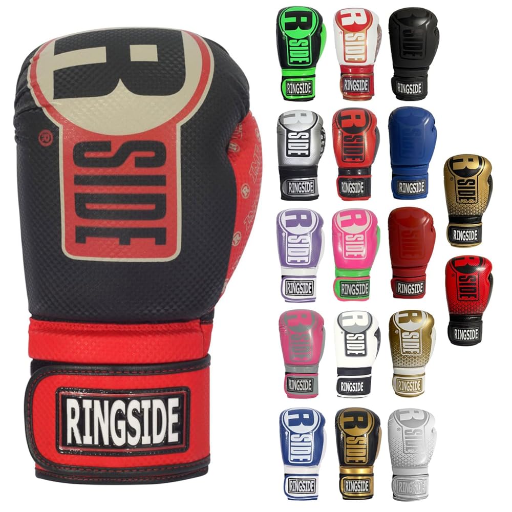 Ringside Unisex Adult FTG1 BK/RD L/XL Boxing Gloves, Black/Red, Large-X-Large US