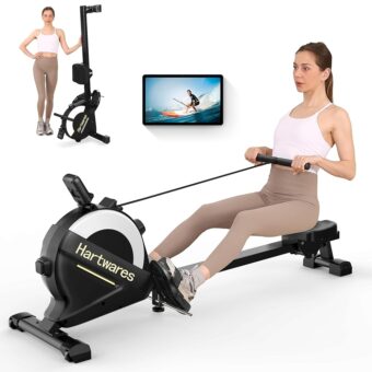 Rowing Machines for Home,Hartwares Magnetic Rowing Machine with 77lbs High Resistance Rowing Machine,16 Levels of Quiet Resistance,Rower Machine for Home Row Machine,App...