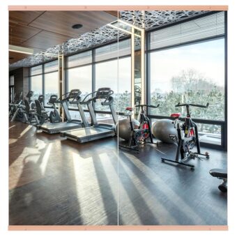 Ruomeng Home Gym Mirror, 48" x 24" x 2pcs, Large Full Body Mirror for Yoga, Glass Wall Mounted Mirror, Rose Gold Wall Mirror for Home Gym, Bathroom & Garage