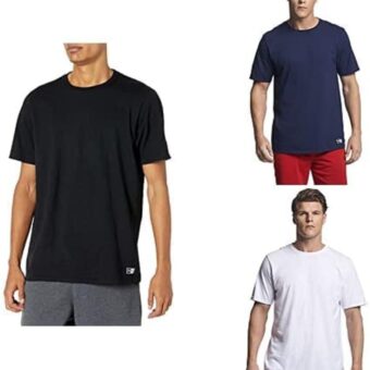 Russell Athletic Men's Dri-Power Cotton Blend Short Sleeve Tees, Moisture Wicking, Odor Protection, UPF 30+, Sizes S-4x