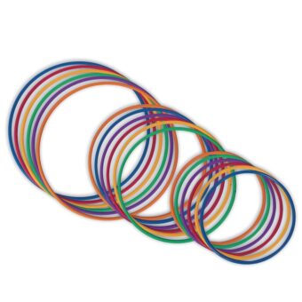 S&S Worldwide No-Knott Hoops Easy Pack. Heavy Duty, Institutional Quality Hoops for Hula, Exercise, Games, PE and More. Assorted Colored Hoops, 6 Each in 24", 30" and 36". Pack...