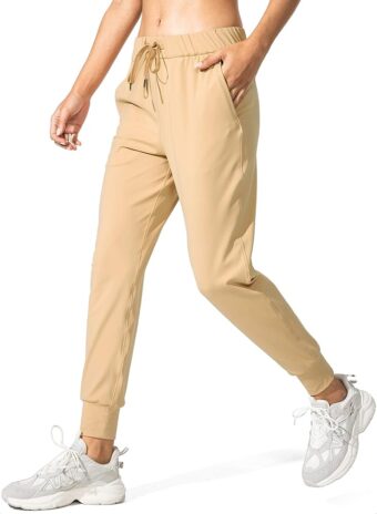 SANTINY Women's Joggers Pants Pockets Drawstring Running Sweatpants for Women Lounge Workout Jogging