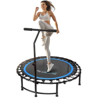 SereneLife Trampoline 40" - in-Home Cardio Fitness Rebounder with Adjustable T-Bar Handle, Exercise Silent Heavy Duty Trampoline Bungee Rebounder for Adults, Fitness Trampoline...