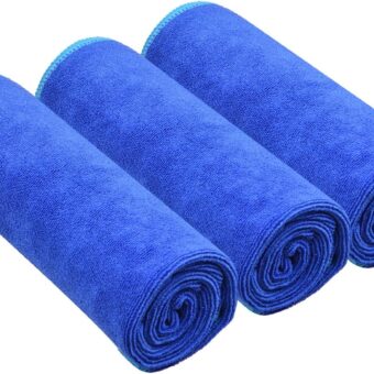 SINLAND Microfiber Gym Towels Sports Fitness Workout Sweat Towel Super Soft and Absorbent 3 Pack 16 Inch X 32 Inch