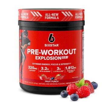 Six Star Pre-Workout Powder for Men & Women, Fruit Punch (30 Servings) - Preworkout Explosion 2.0 Energy Powder Drink Mix with Beta-Alanine & Caffeine - Sports Nutrition...