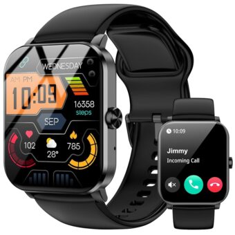 Smart Watch, 1.85" HD Smartwatch for Men Women (Answer/Make Calls), Fitness Watch with 120+ Sports Modes, IP68 Waterproof, Heart Rate/Sleep Monitor, Activity Trackers for...