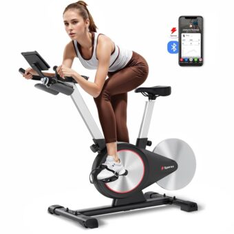 Sperax Exercise Bike,Stationary Bikes for Home with Exclusive App,Magnetic Exercise Bike with Comfortable Seat Cushion, Indoor Stationary Bikes with 300lbs Weight Capacity