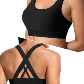Sports Bras for Women, High Support Criss Cross Back Bras for Large Bust, High Impact Strappy Yoga Workout Bra