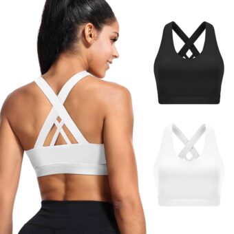 Sports Bras for Women, High Support Criss Cross Back Bras for Large Bust, High Impact Strappy Yoga Workout Bra