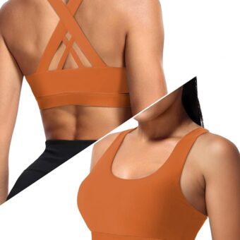 Sports Bras for Women, High Support Criss Cross Back Bras for Large Bust, High Impact Strappy Yoga Workout Bra