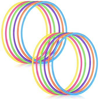 Sratte 6 Pcs Exercise Hoop Detachable Adjustable Plastic Hoops Snap Together Toy Hoop Color Playground Toys for Girls and Boys Sports, Exercise, Playing, Party Games, Christmas...