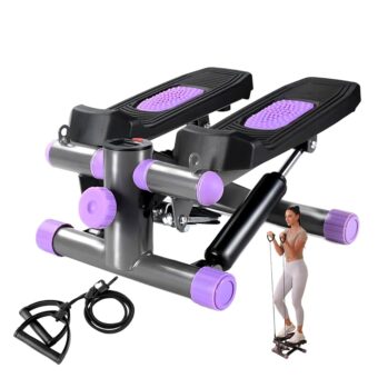 Steppers for Exercise at Home, Mini Stepper with Resistance Bands Quiet Portable Stair Stepper for Buttocks Lifting and Body Shaping