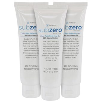 SUB ZERO Cooling Pain Relief Gel, 4-oz Tube - Joint Relief and Nerve Pain Relief Cream for Muscle Deep Pain Relief, Back Pain Relief Products, 3 Pack