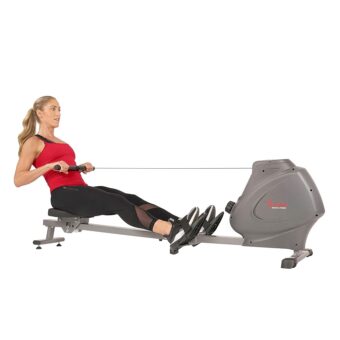 Sunny Health & Fitness Magnetic Rowing Machine for Home Exercise, Quiet & Smooth Rower with Compact Storage and Optional Free SunnyFit App Connectivity
