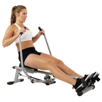 Sunny Health & Fitness Smart Compact Full Motion Rowing Machine, Full-Body Workout, Low-Impact, Extra-Long Rail, 350 LB Weight Capacity and Optional Free SunnyFit® App Enhanced...