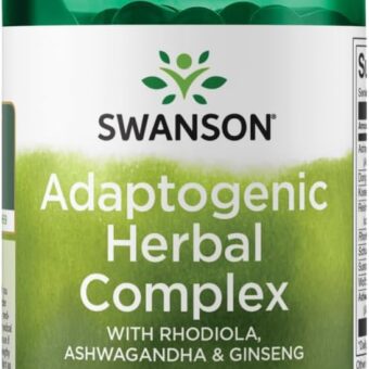 Swanson Rhodiola Ashwagandha Ginseng Complex Mood Energy Immune Function Nervous System Stress Support Adaptogen Herb Supplement 60 Capsules