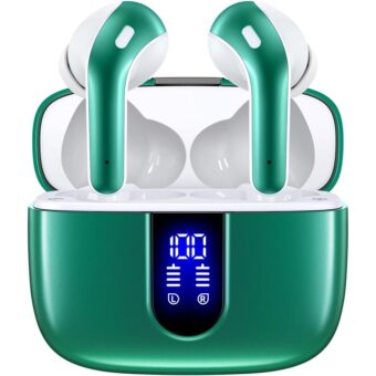 TAGRY Bluetooth Headphones True Wireless Earbuds 60H Playback LED Power Display Earphones with Wireless Charging Case IPX5 Waterproof in-Ear Earbuds with Mic for TV Smart Phone...