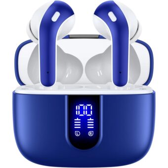 TAGRY Bluetooth Headphones True Wireless Earbuds 60H Playback LED Power Display Earphones with Wireless Charging Case IPX5 Waterproof in-Ear Earbuds with Mic for TV Smart Phone...