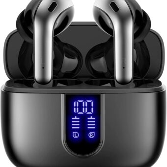 TAGRY Bluetooth Headphones True Wireless Earbuds 60H Playback LED Power Display Earphones with Wireless Charging Case IPX5 Waterproof in-Ear Earbuds with Mic for TV Smart Phone...