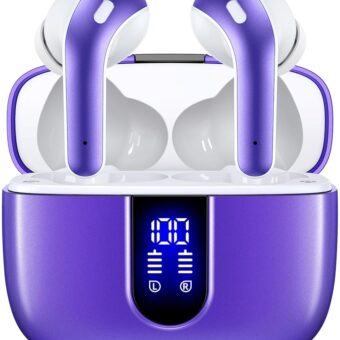 TAGRY Bluetooth Headphones True Wireless Earbuds 60H Playback LED Power Display Earphones with Wireless Charging Case IPX5 Waterproof in-Ear Earbuds with Mic for TV Smart Phone...