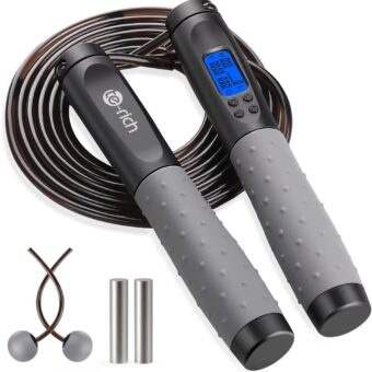 Te-Rich Jump Rope, Weighted Jump Rope for Fitness, Skipping Rope with Counter - Heavy Handles, Adjustable Length - Cordless Jumping Rope for Men Women Kids Fitness Exercise...