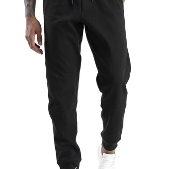 THE GYM PEOPLE Mens' Fleece Joggers Pants with Deep Pockets in Loose-fit Style