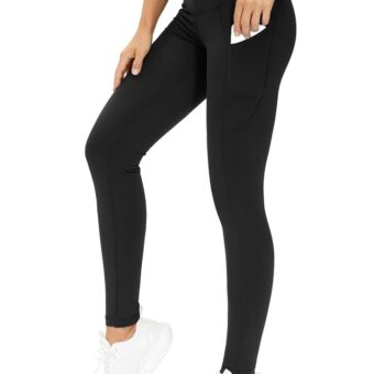 THE GYM PEOPLE Thick High Waist Yoga Pants with Pockets, Tummy Control Workout Running Yoga Leggings for Women