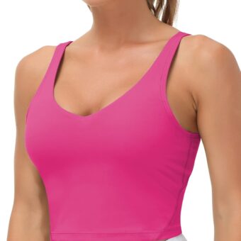 THE GYM PEOPLE Womens' Sports Bra Longline Wirefree Padded with Medium Support