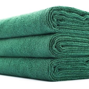 The Rag Company - Sport & Workout Towel - Gym, Exercise, Fitness, Spa, Ultra Soft, Super Absorbent, Fast Drying Premium Microfiber, 320gsm, 16in x 27in, Dark Green (3-Pack)