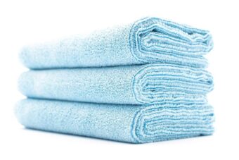 The Rag Company - Sport & Workout Towel - Gym, Exercise, Fitness, Spa, Ultra Soft, Super Absorbent, Fast Drying Premium Microfiber, 320gsm, 16in x 27in (3-Pack) (Light Blue)