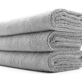 The Rag Company - Sport & Workout Towel - Gym, Exercise, Fitness, Spa, Ultra Soft, Super Absorbent, Fast Drying Premium Microfiber, 320gsm, 16in x 27in (3-Pack) (Ice Grey)