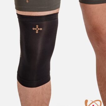 Tommie Copper Core Compression Infrared Knee Sleeve, Unisex, Men & Women, 4D Stretch Infrared Infused, Self-Warming Sleeve for Muscle Support & Stability - Black - Large