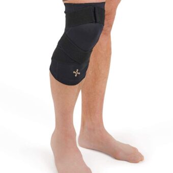Tommie Copper Pro-Grade Compression Knee Sleeve, Unisex, Men & Women, Adjustable Ultimate Support Sleeve, Integrated Straps for Knee Stability & Muscle Support - Black, Medium