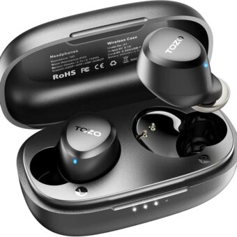 TOZO A1 Mini Wireless Earbuds Bluetooth 5.3 in Ear Light-Weight Headphones Built-in Mic Calls, IPX5 Waterproof, Immersive Premium Sound Connection Headset with Charging Case, 32...